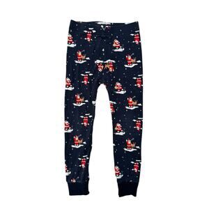 OLD NAVY Blue Brown Black Santa Pajama Pants Sz 4T Unisex 100% Cotton Christmas